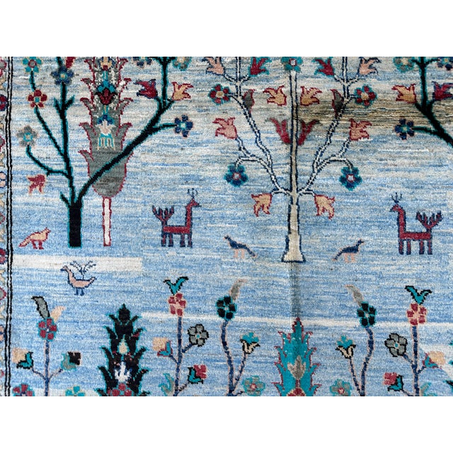 Afghan Pictorial Tree of Life Hand-Knotted Wool Rug - 7'11" X 5'6" For Sale - Image 10 of 14