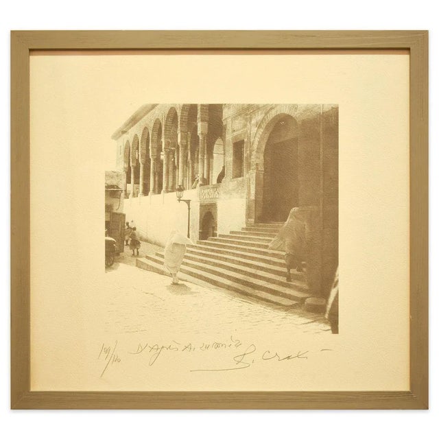 Image dimensions: 30 x 30 cm. Zitouna mosque - d'aprés lumière is a wonderful black and white photolithograph on...