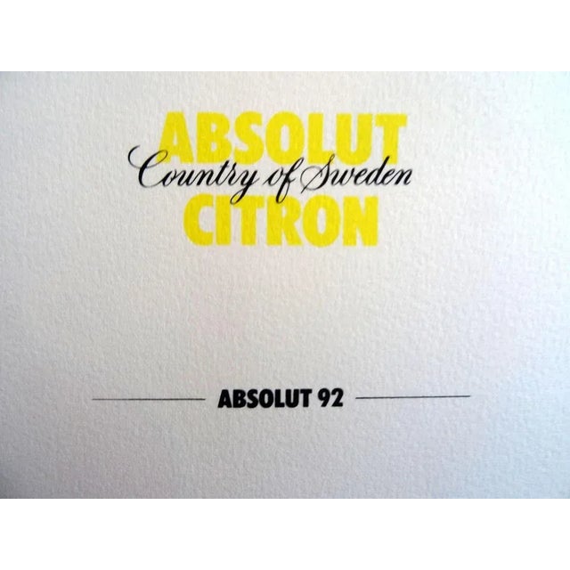 Alain Rothstein, Absolut, 1991, Silkscreen For Sale - Image 4 of 6