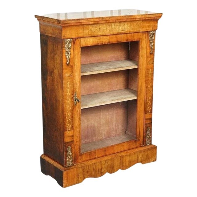 Victorian Pier-Glazed Burr Walnut Marquetry Cabinet with Ormolu Mounts, 1880s For Sale