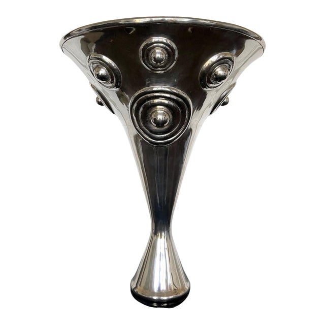 Large and Stunning Sculptural Silver Vessel Graziella Laffi For Sale