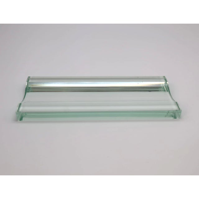 Fontana Arte Mid-Century Sculptural Beveled Crystal Pen Tray from Fontana Arte, Italy, 1950s For Sale - Image 4 of 5