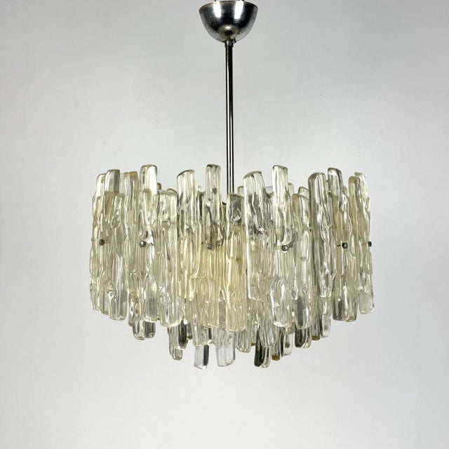 Large Icicle Acrylic Glass Chandelier from Kalmar, 1960s For Sale - Image 9 of 9