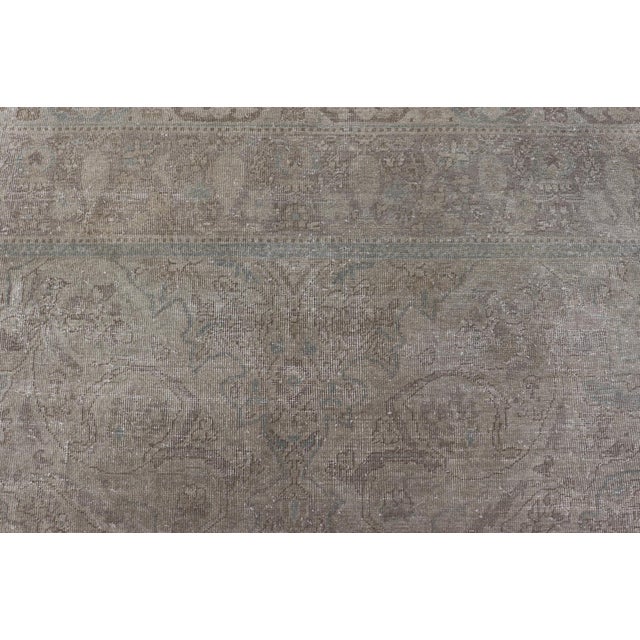 Antique Turkish Oushak Rug in Mist Blue, and Soft Grey Tones 9'10 X 13'10 For Sale In Atlanta - Image 6 of 12