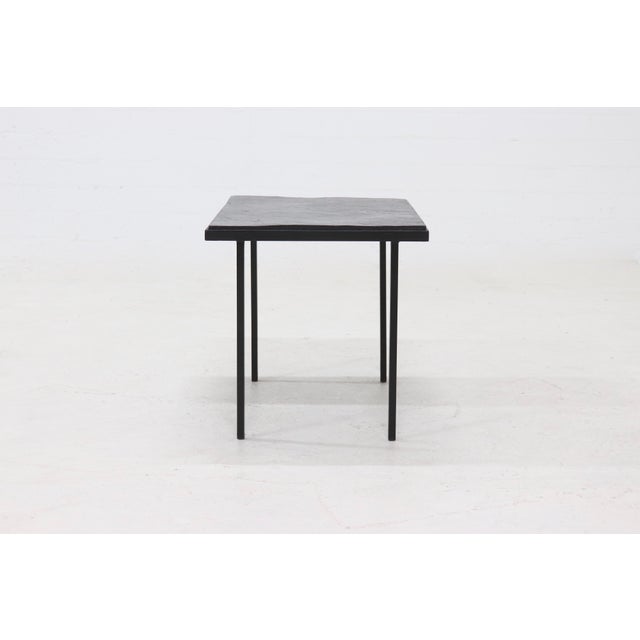 Minimalist Steel and Slate Side or Coffee Table, 1960s For Sale - Image 6 of 10