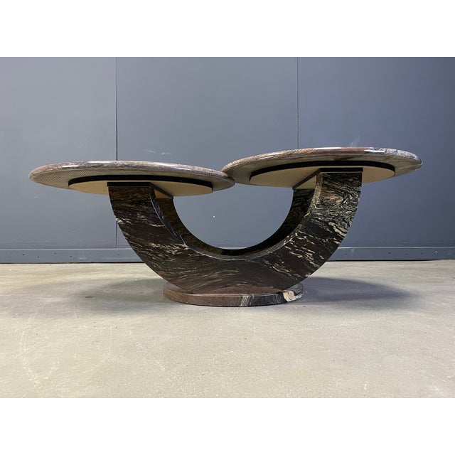 Gray Vintage Two-Tier Marble Coffee Table, 1970s For Sale - Image 8 of 12