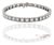 Vintage 18k 750 White Gold Natural Diamond Engraved & Milgrain Tennis Bracelet For Sale