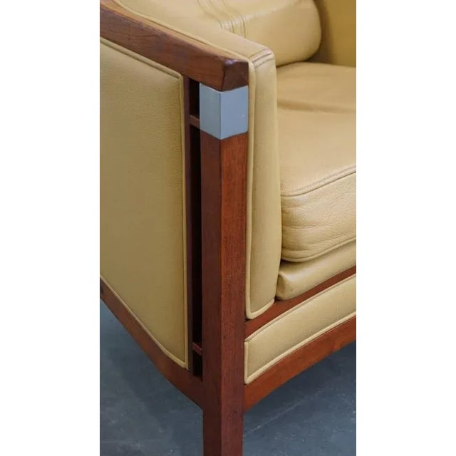 Art Deco Decoforma Series High Back Armchair in Yellow Leather from Schuitema For Sale - Image 11 of 16