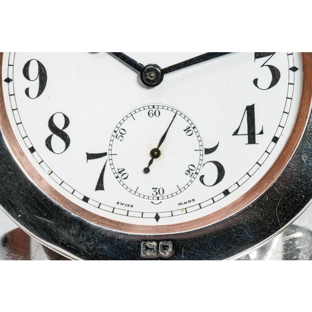 1900 - 1909 Impressive Large English Antique Crystal Sterling Silver Paperweight Desk Inkwell Goliath Clock For Sale - Image 5 of 18