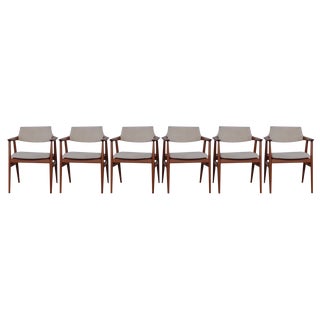 Danish Teak Armchairs by Svend Aage Eriksen for Glostrup, 1960s, Set of 6 For Sale