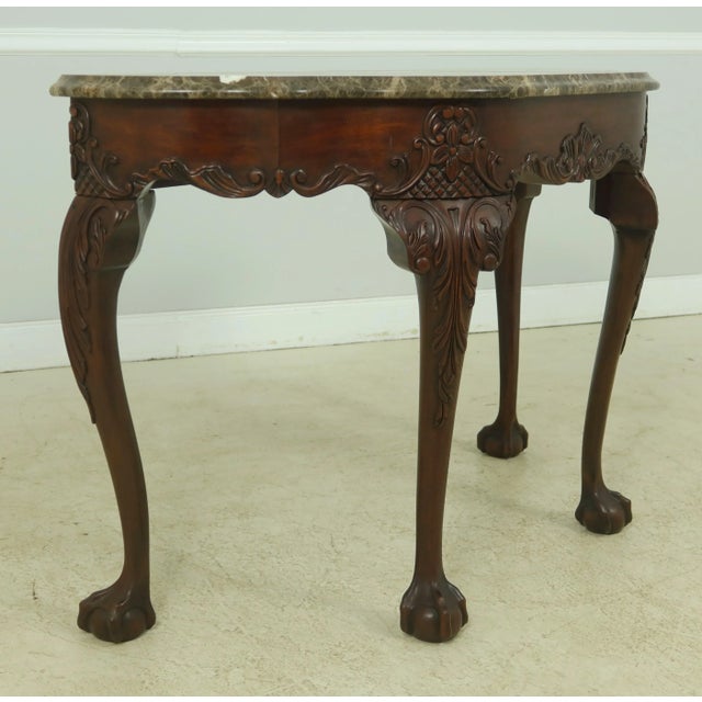 Henkel Harris Marble Top Claw Foot Mahogany Console Table