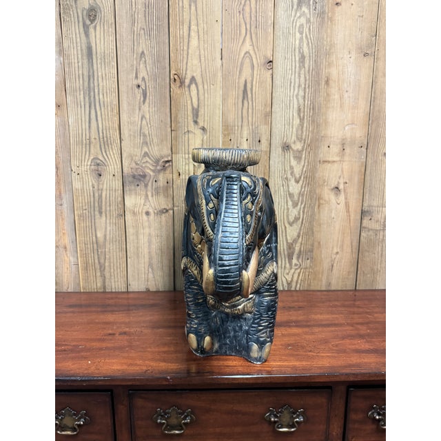 Mid 20th Century Black and Gold Elephant Plant Stand For Sale - Image 9 of 9