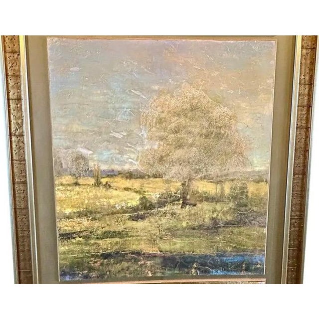 Wood Monumental 69-Inch John-Richard Still Water Vertical Triptych - Textured Landscape Fine Art For Sale - Image 7 of 11