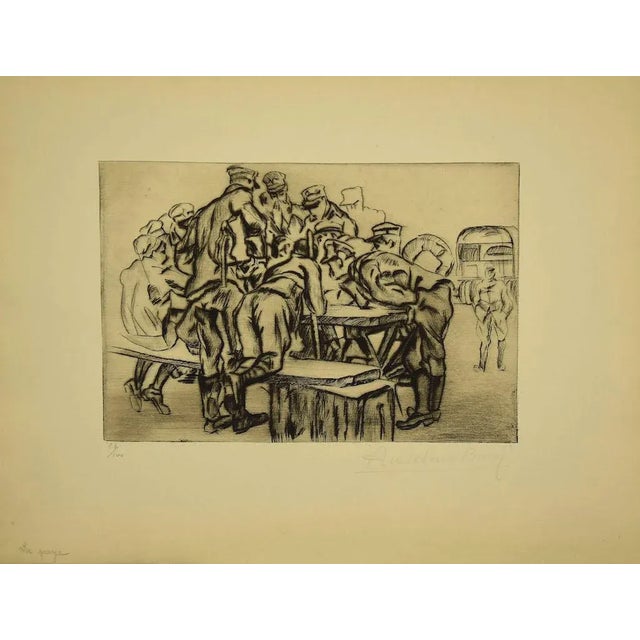 'Military'' is a beautiful print in the etching technique, realized by Anselmo Bucci (1887-1955). In very good conditions....
