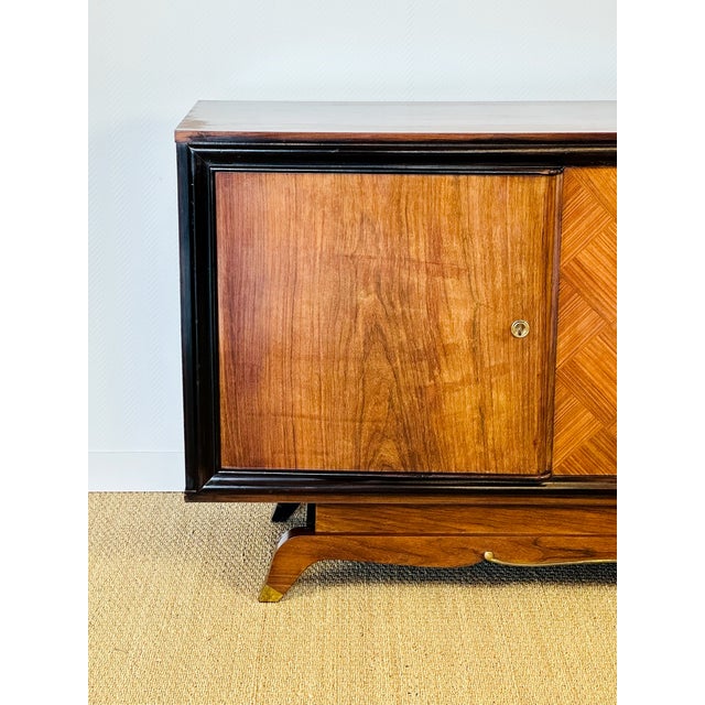French Art Deco Walnut Sideboard, 1950s For Sale - Image 11 of 15