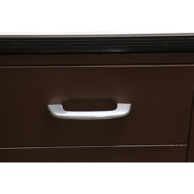 Metal Vintage Mid Century All Steel Tanker Office Desk For Sale - Image 7 of 9