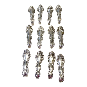Mid 20th Century 12 Napkin Clips Rings Beethoven Rose Oneida Community Silverplate Flatware Mid Century Modern
