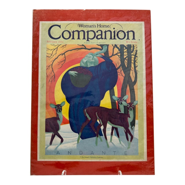 1932 Original Woman's Home Companion Cover, February, William P. Welsh, Art Deco, Matted For Sale