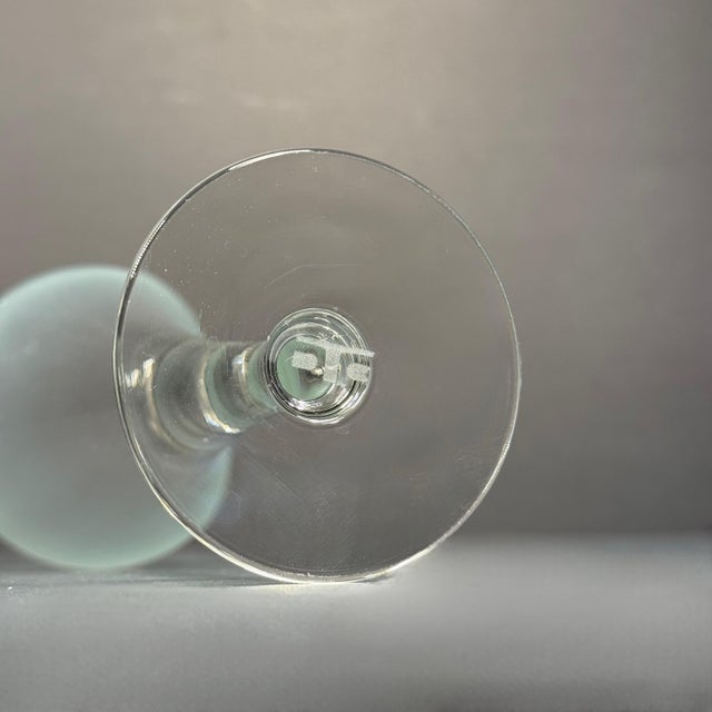 1950s Dorothy Thorpe "Mint" Frosted Glass Stemware (Set of 18) For Sale - Image 9 of 10