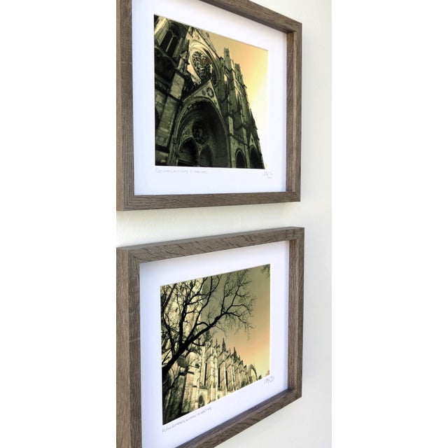 Gothic N Y C Architectural Framed Photography, a Pair by C. Damien Fox For Sale - Image 3 of 6