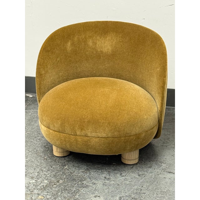 Bespoke Mohair Brown Sugar Chair For Sale - Image 10 of 12