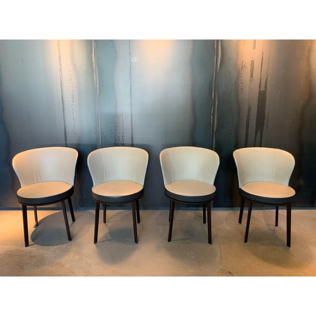 Mid-Century Modern Giorgetti Ode Chi Wing Lo Swivel Leather Armchair For Sale - Image 3 of 9