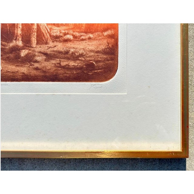 "Navajo Spirit House" Etching Roy Purcell Artist’s Proof Framed Native American For Sale - Image 14 of 18