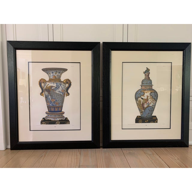 Large Contemporary Chinoiserie Urn Prints, Framed - a Pair For Sale - Image 11 of 11