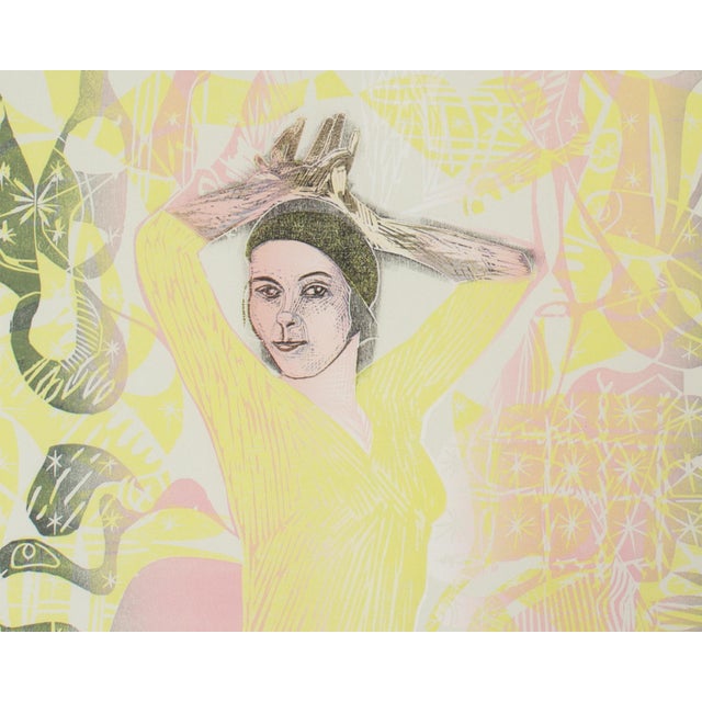 Abstract Monoprint of a Seated Woman by Ed Funk For Sale - Image 3 of 10