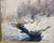 Walter Wohlschlegel Signed Modern Art Fauve Oil Painting, "Brook in Winter" Signed and Dated 1965 in Blue, White and Lavender For Sale - Image 12 of 13