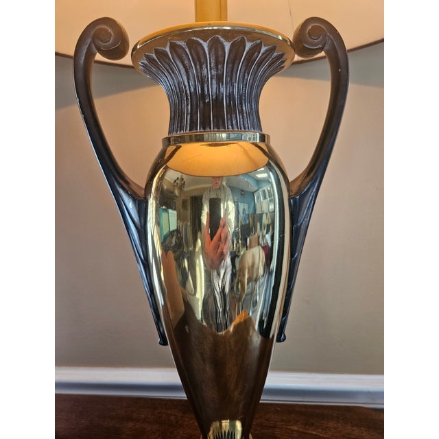 Mid-Century Modern 1980s Frederick Cooper Brass Urn Trophy Lamp For Sale - Image 3 of 15