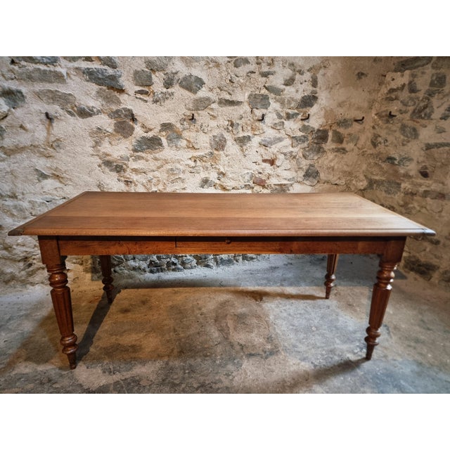 Antique Oak Dining Table with Drawer, France, Early 20th Century For Sale - Image 16 of 18