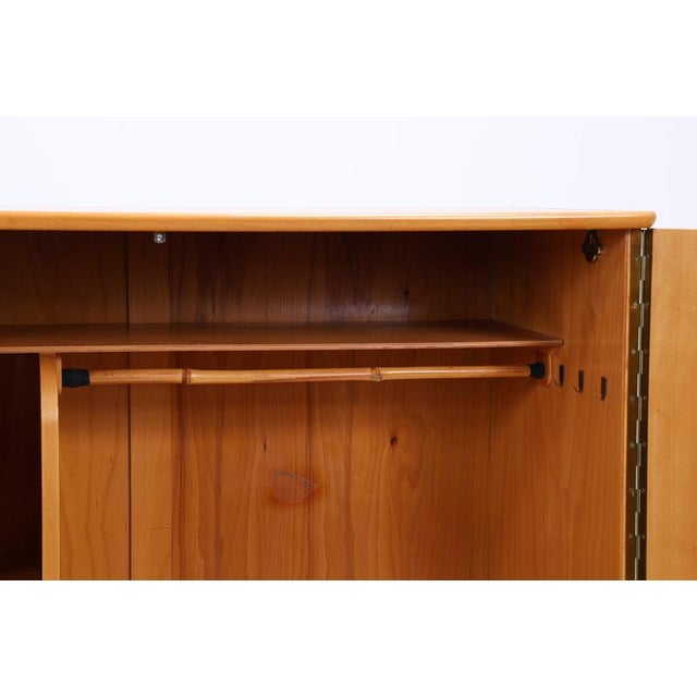Brown Mid-Century Wooden 2-Door Wardrobe For Sale - Image 8 of 18