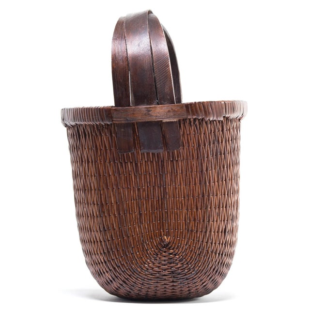 Chinese Bent Handle Fisherman's Basket, circa 1900 For Sale In Chicago - Image 6 of 8