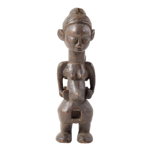 Early 20th Century Yaka Miniature Figure with Child 10 Inch