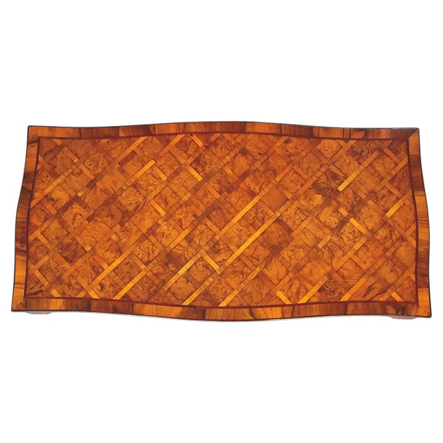Italian Burlwood Parquetry Coffee Table With Satinwood Inlay For Sale - Image 9 of 13