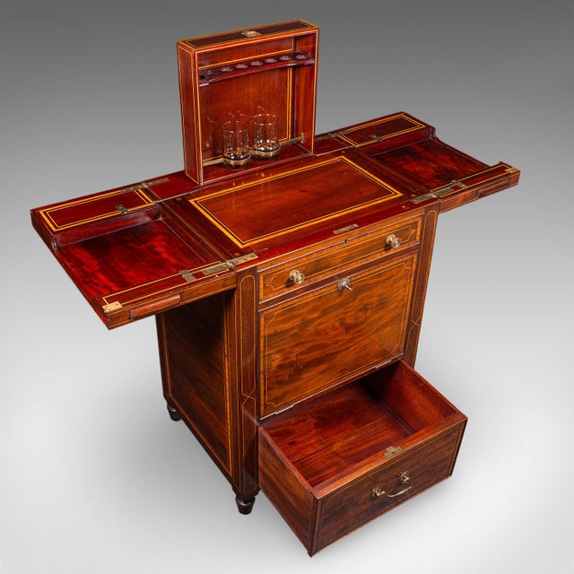 Antique Cocktail Cabinet, English, Counterweighted Bar, Albert Barker, Victorian For Sale - Image 6 of 12