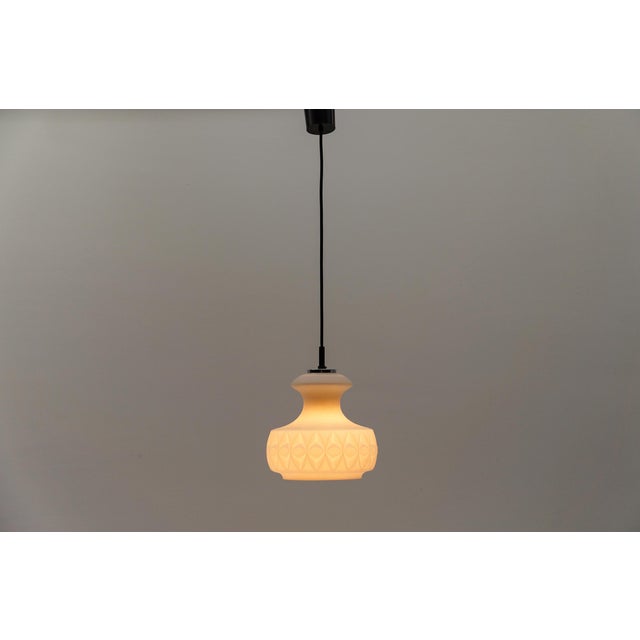 White 3D Glass Hanging Lamp by Peill & Putzler, 1960s For Sale - Image 9 of 11