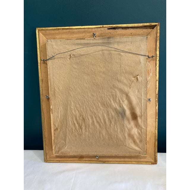 Antique Chinese Rosewood Gold & Suede Framed Carving For Sale - Image 9 of 9