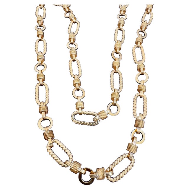 Vintage 18Karat solid Yellow Gold 60 Gm, Link Chain, 9.8 mm Necklace, 30 " Long For Sale - Image 18 of 18