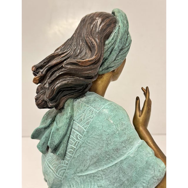 Victor Gutierrez Bronze "Mujer Sentada" Artist Proof Sculpture, 1989 For Sale - Image 11 of 18