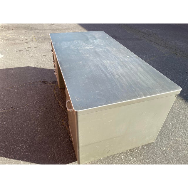 Metal Vintage Mid Century Metal Tanker Desk For Sale - Image 7 of 13