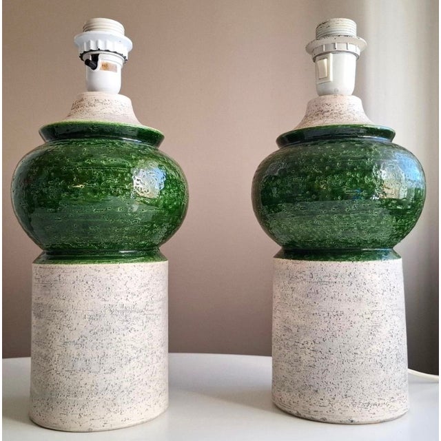 Monumental Ceramic Table Lamp Bases by Aldo Londi for Bitossi, 1960s, Set of 2 For Sale - Image 6 of 8