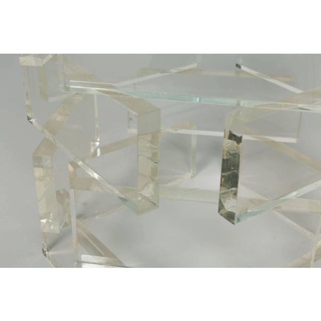 1980s Lucite Brick Side Table For Sale In New York - Image 6 of 8