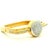 AnItalian 14K gold and diamond bangle bracelet dating to the 1990s. This substantial piece features a large circular pavé-...