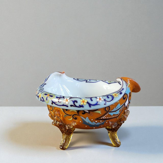 Enamelled Glass Bowl attributed to Auguste Jean, 19th Century For Sale - Image 5 of 10