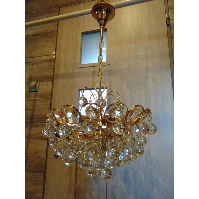 Gilded Brass Chandelier by Christoph Palme for Palwa, 1960s For Sale - Image 12 of 12