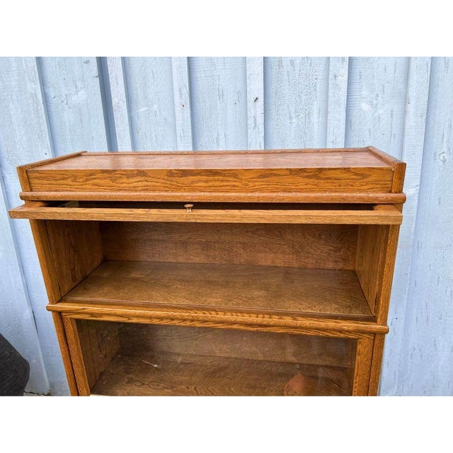 Late 20th Century Hale Wood Bookcases Oak Four Part Stacking Barrister Bookcase For Sale In Washington DC - Image 6 of 11