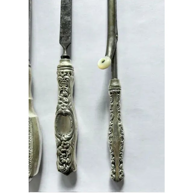 American Antique Silver Hair and Manicure Vanity Set For Sale - Image 3 of 7