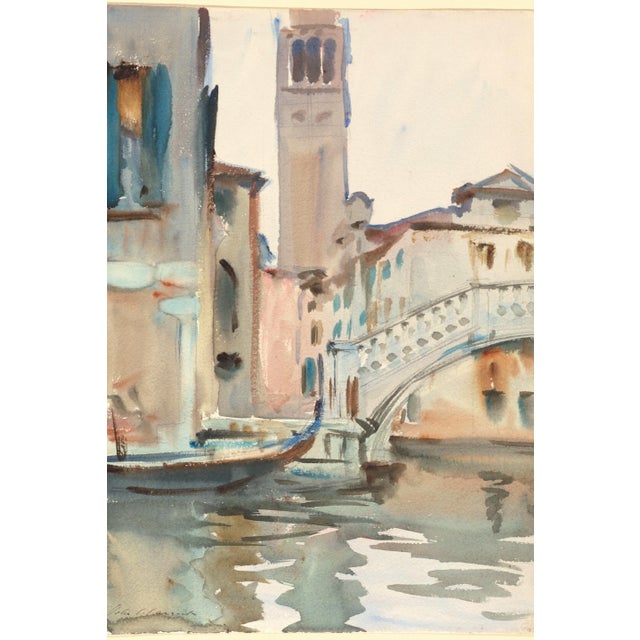 Rialto Bridge, Venice by John Singer Sargent, Vintage Art Print, 16" X 24" For Sale